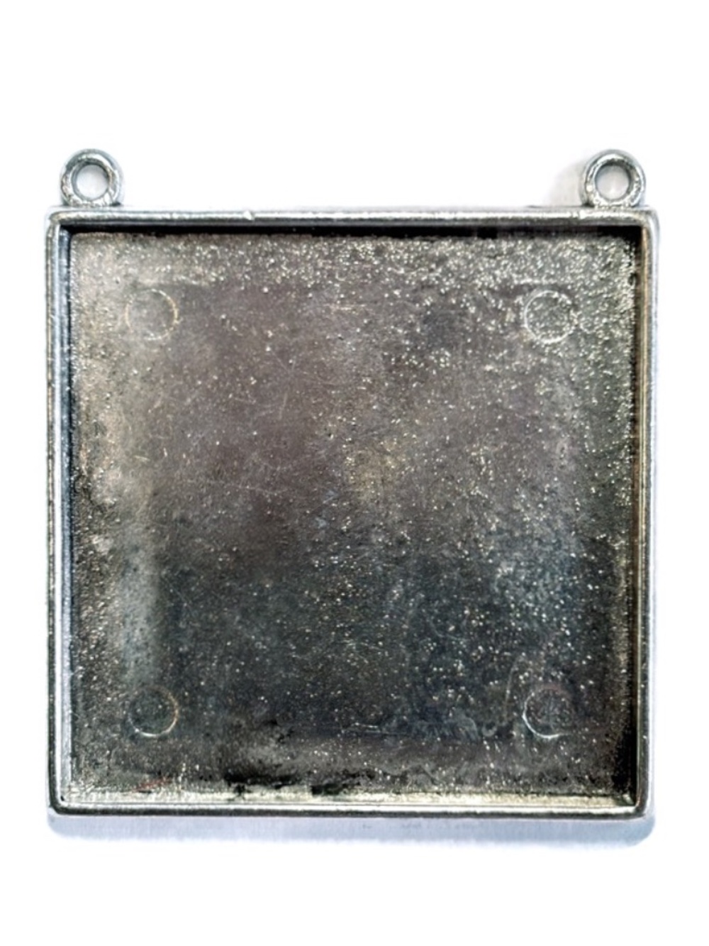 🔥$1 Clearance Large Silvertone Square Cabochon Pendant Tray 48mm x 48mm (1pc)